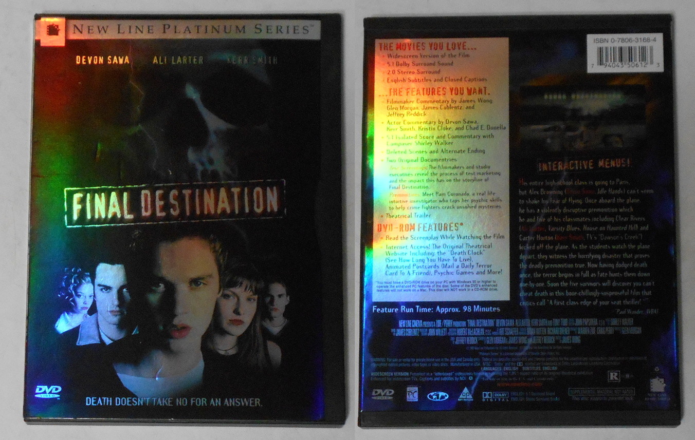 Final Destination movie Ali Larter, Devon Sawa U.S. dvd in