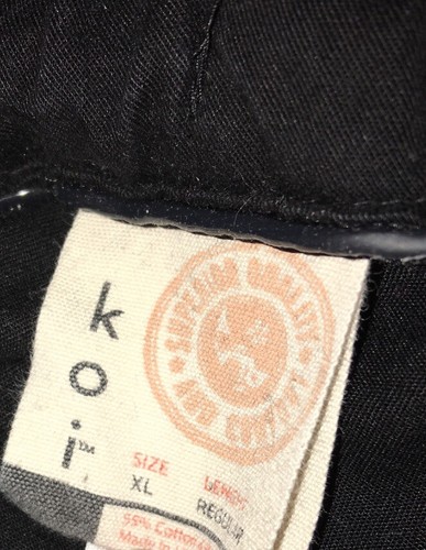 Koi Women's XL  Scrub Cargo Pants Black, Drawstring and Elastic waist