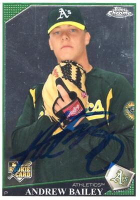 Andrew Bailey autographed baseball card 2009 Topps Chrome #190 RC Rookie. rookie card picture