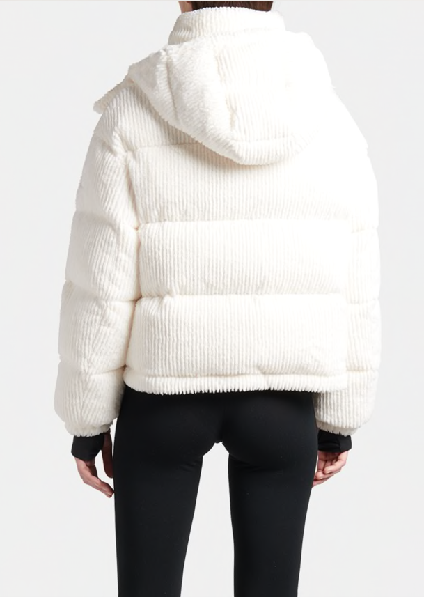 Pre-owned Moncler Daos Textured Quilted Corduroy Down Jacket, White $1,795.00