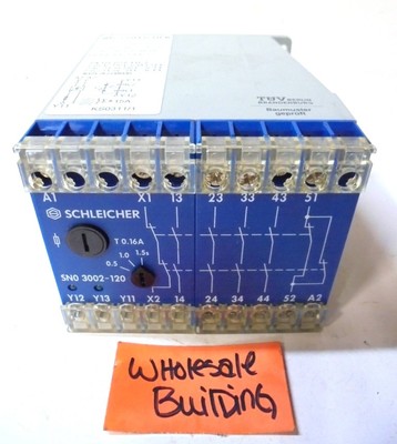 SCHLEICHER EMERGENCY STOP RELAY, SNO 3002-120, 0.5 - 1.5 SECONDS, 18810487