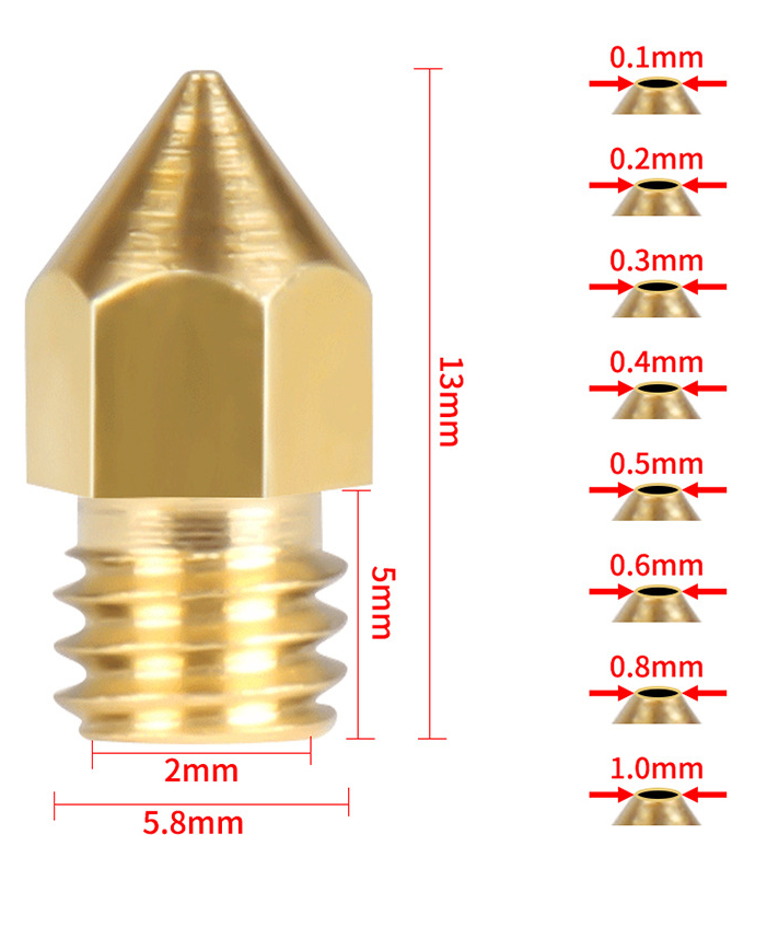 20-Pack MK8 0.4mm Extruder 3D Printer Nozzle for Creality CR-10 Ender 3