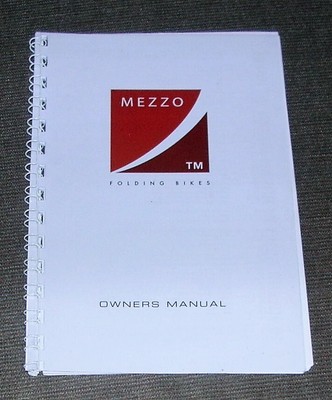 Mezzo Folding Bike Owners Manual