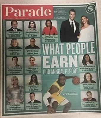 Parade Magazine - 4/5/19 Issue - Tom Brady, LeBron James, Giselle, Pelosi