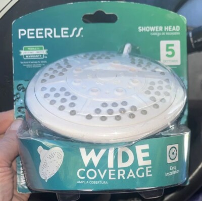 Peerless 76572CWH 5 Setting Showerhead White Plastic Replacement 1.75GPM Bath