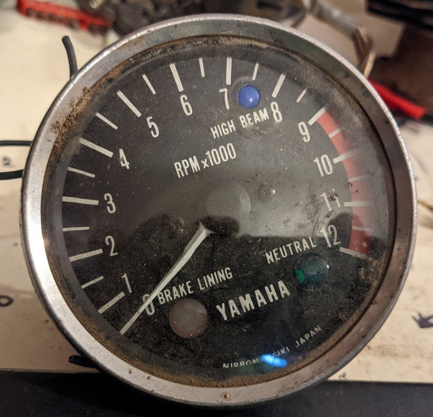 Yamaha Tachometer Tacho Spares Repair Works 1970’s Or 1980’s 9000 Red Line