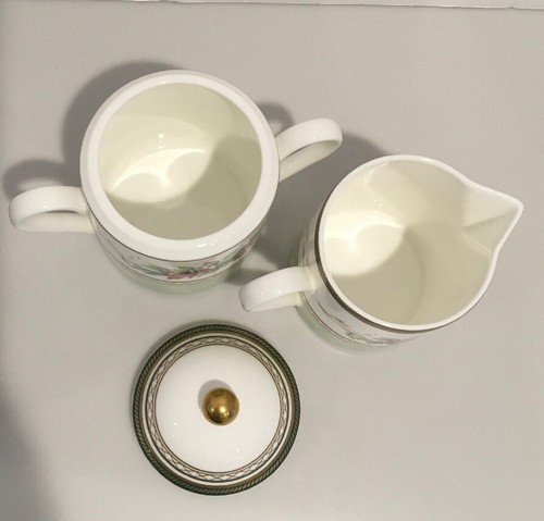 Fitz & Floyd Classic Choices Winter Holiday Sugar Bowl & Creamer EUC