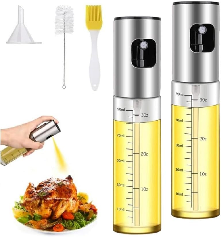 Oil Sprayer for Cooking, 2 Pack Olive Oil Sprayer Mister, Oil Spray Bottle for K
