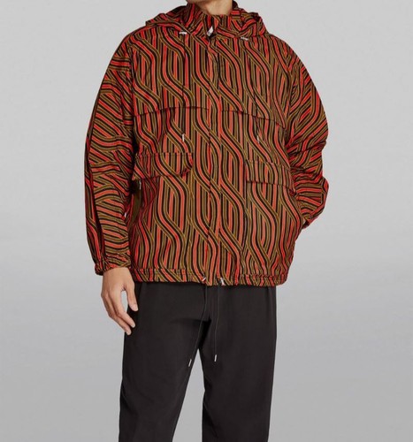 Pre-owned Ahluwalia $815  Men's Red Braid Print Rain Jacket Coat Size Large