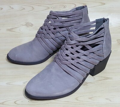 Fergalicious Zip Up Booties Block Heel Womens Shoes Size 8