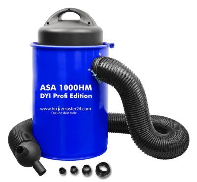 Zipper ASA1000HM Absaugtonne, Absauganlage 50L Adapterset, Filter Späneabsaugung