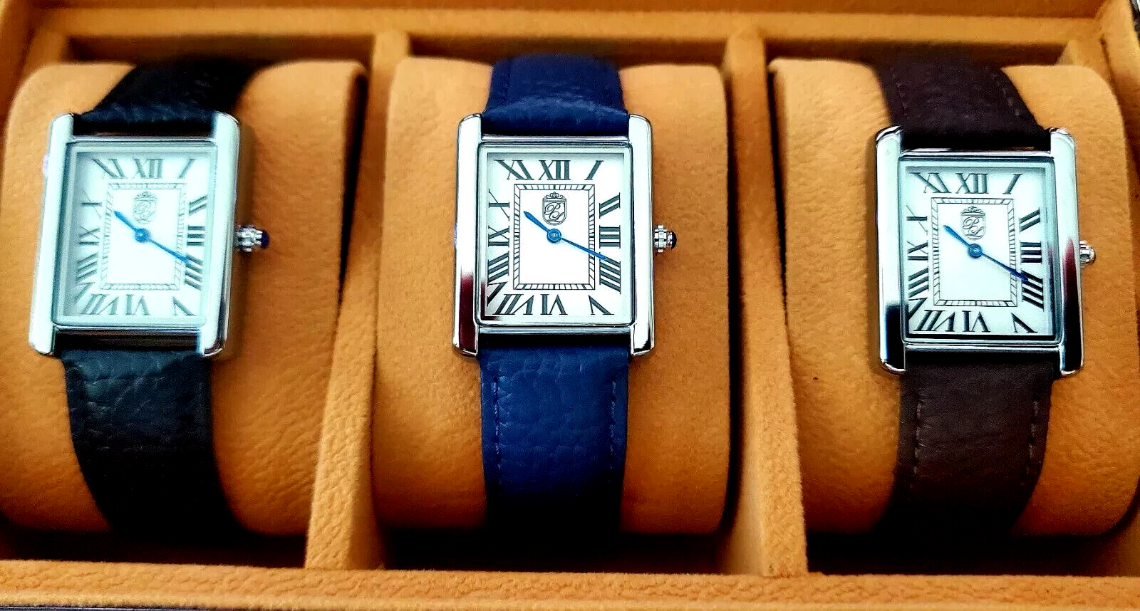 Pre-owned Seiko Swiss Inspired Pierre Lucerne Collection 3 Watch Edition Mahogany Box Set In Black