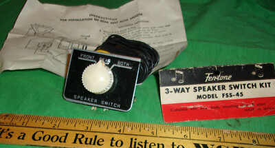 Vintage Fentone 3-Way Speaker Switch FSS-45 NOS Clean! 1970's Auto Jukebox Hi Fi