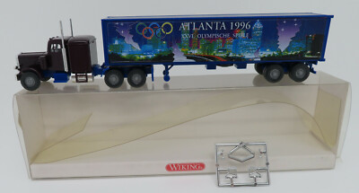 WIKING HO 1/87 Peterbilt Semi-Trailer Atlanta 1996 US Truck #5270339 Box