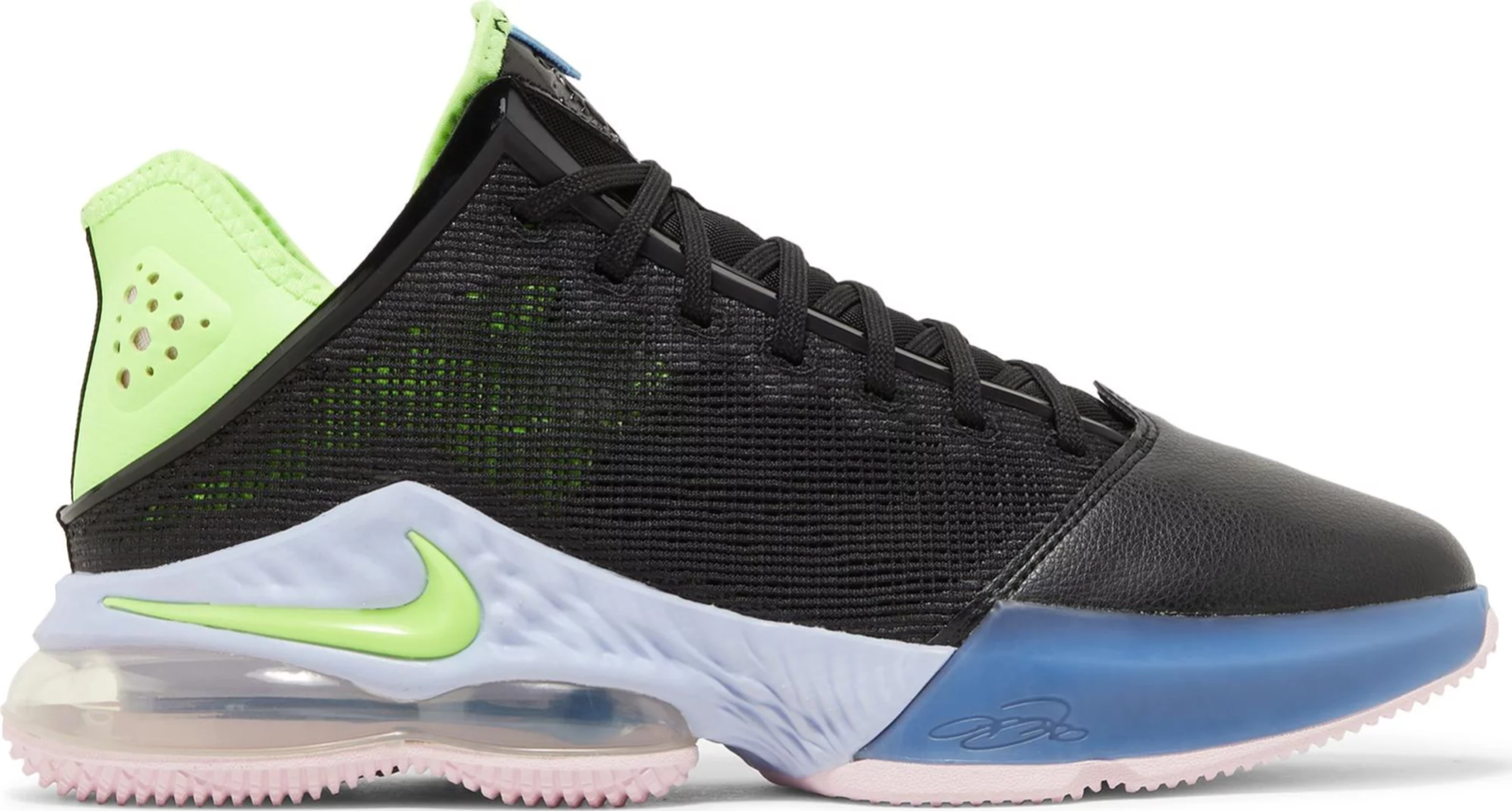 

Кроссовки Nike LeBron XIX 19 Low Black Ghost Green Blue Pink DO9829-001 Мужские 11, Черный, Nike LeBron XIX