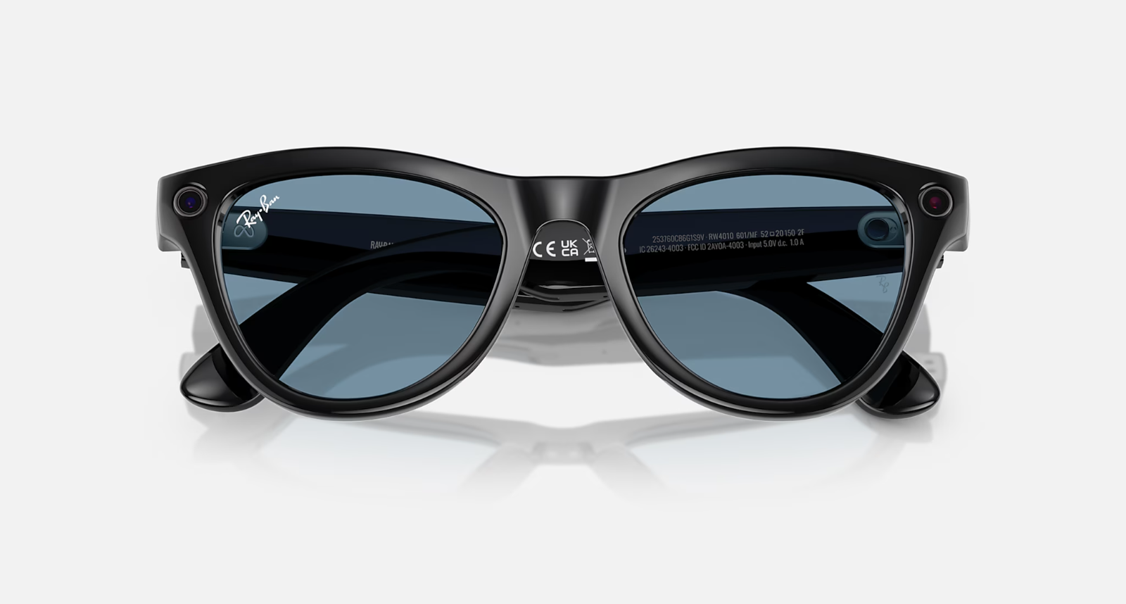 Pre-owned Ray Ban Ray-ban Meta Skyler Smart Glasses Shiny Black Transition Cerulean Blue 2024