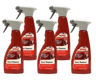Sonax Bug Insect Remover Gloss Paintwork Chrome Plastics 5 x 500ml Spray Bottles