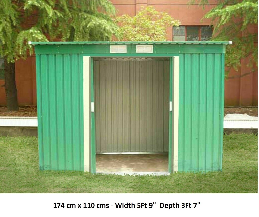 metal garden shed 5ft 9"by x 3ft 7" customer return most parts there