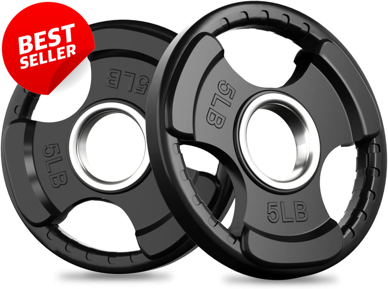 2-Inch Olympic Rubber Grip Weight Plates Barbell Home Gym - US