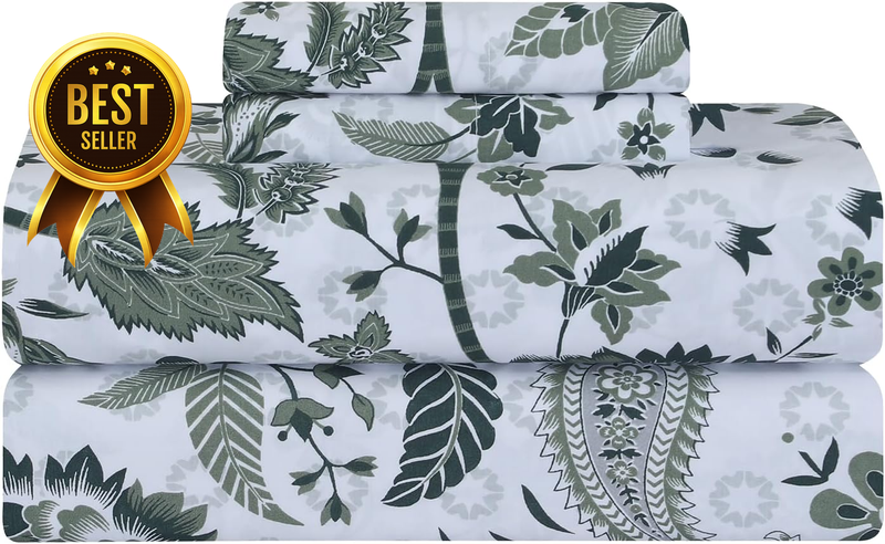 4-Piece King 300-Thread-Count 100% Cotton Percale Sheet Set