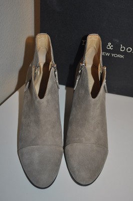 Pre-owned Rag & Bone $495+  Margot Side Zip Bootie Boot Stone Waxy Grey Suede Eur 39.5