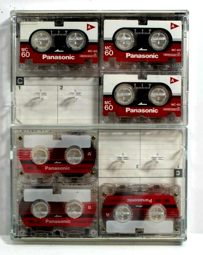Lot of 6 Microcassette MC60 Minute Audio Micro Cassettes Panasonic