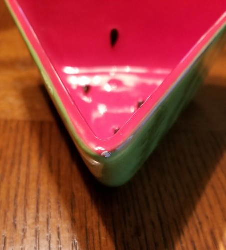 CLAY ART~2 CERAMIC WATERMELON SLICE BOWLS~VERY COOL~