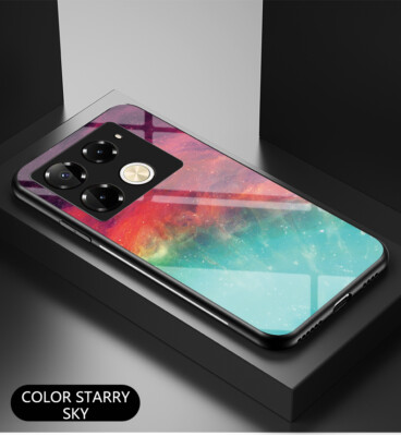 For Infinix Note 40 Pro 4G Slim Shockproof Luxury Patterned Glass Back Case Cove