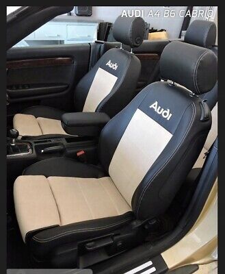 01-05 AUDI A4 Convertible LEATHER FAUX SEAT COVERS FRONT BEIGE