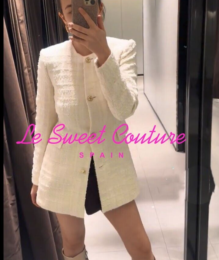 NEW ZARA WOMAN'S GREY MARL OVERSIZE BLAZER SIZE L 2753/132
