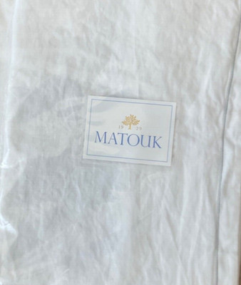 MATOUK~PORTO~ONE EURO~Sham~100% stonewashed Linen~white/silver~NWT~LAST ONES~