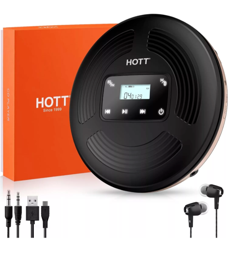 Portable CD Player Bluetooth with FM Transmitter Walkman CD Player for Car