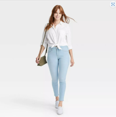 NWOT Women's  Light Blue Mid Rise Jeggings - SIZE 0 Stretch 25R Universal Thread