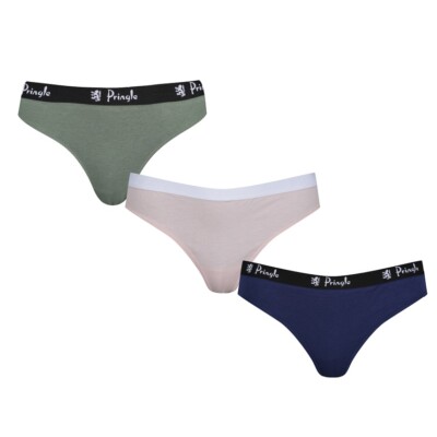 Pringle Ladies 3 Pack Smooth Silhouette Cotton Rich Thongs-KPN