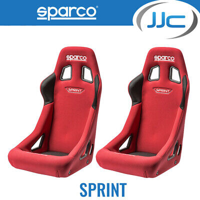 2 x Sparco Sprint Pair Of FIA Approved Racing Track Bucket Seats - Red