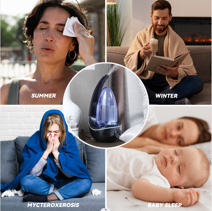 2000ML Ultrasonic Air Humidifier USB LED Purifier Aroma Essential Oil Diffuse