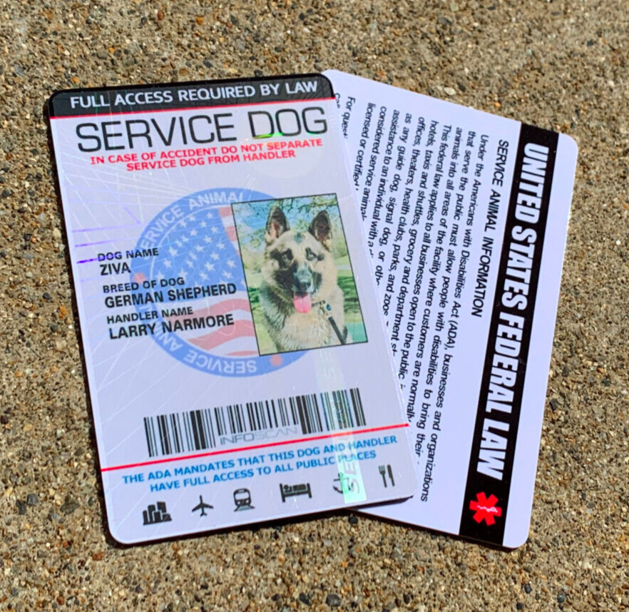 Service Dog ID Card Customized Holographic 