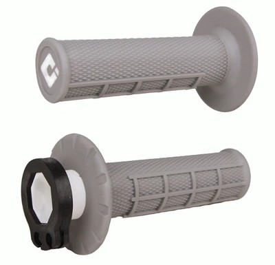 ODI V2 HALF WAFFLE Lock-On Grips H36HWG SOFT - GRAY 2/4 Stroke MX Dirtbike