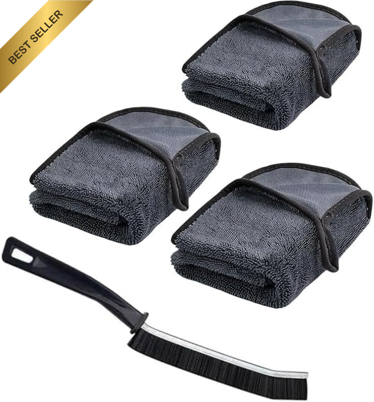 Absorbent Car Drying Towel Shiny Wipe, 3Pcs Shiny Wipes Shower Cleaning Cloths w