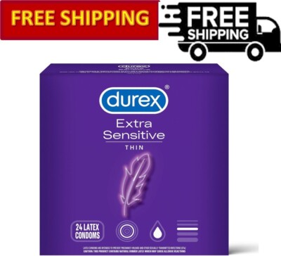 Durex Condom Extra Sensitive Natural Latex Condoms, 24 Count