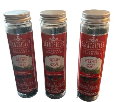 Scentsicles Holiday Scented Ornaments Christmas Berry Noel Scent 3 Pack