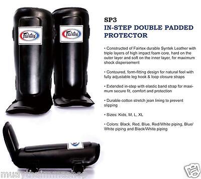 Fairtex Shin Pads InStep Double Pad Protector BEST MMA EQUIPMENT COLOR BLACK