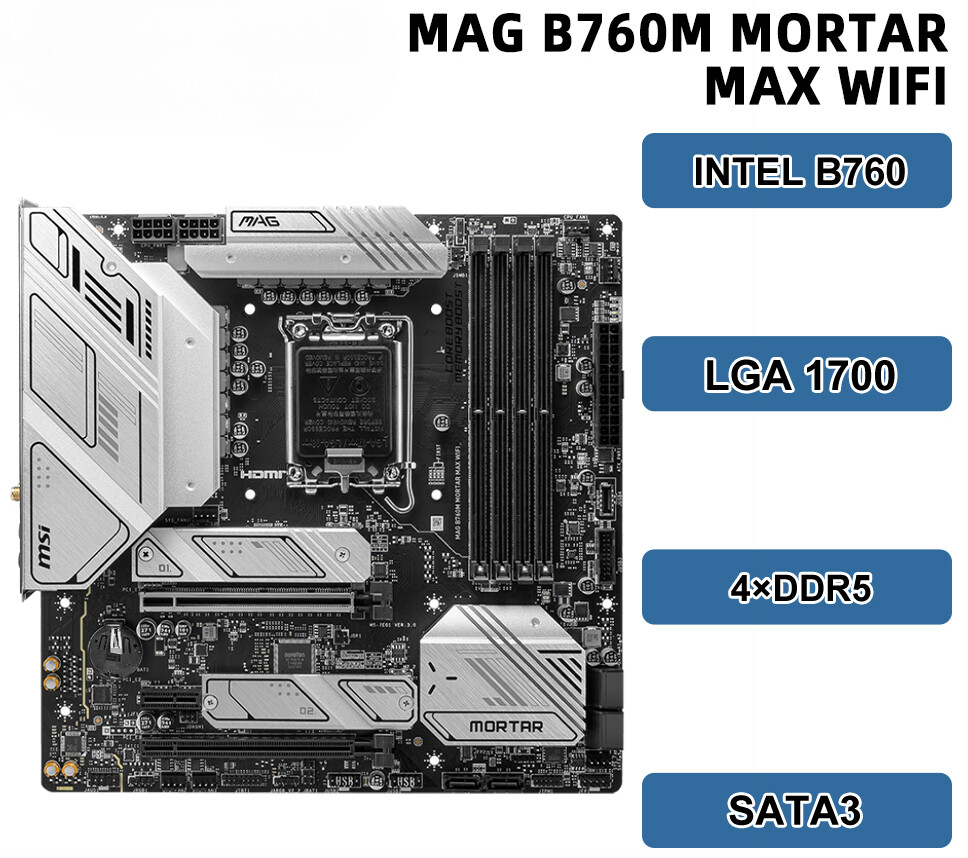 MSI MAG B760M MORTAR MAX WIFI Motherboard DDR5 support Core