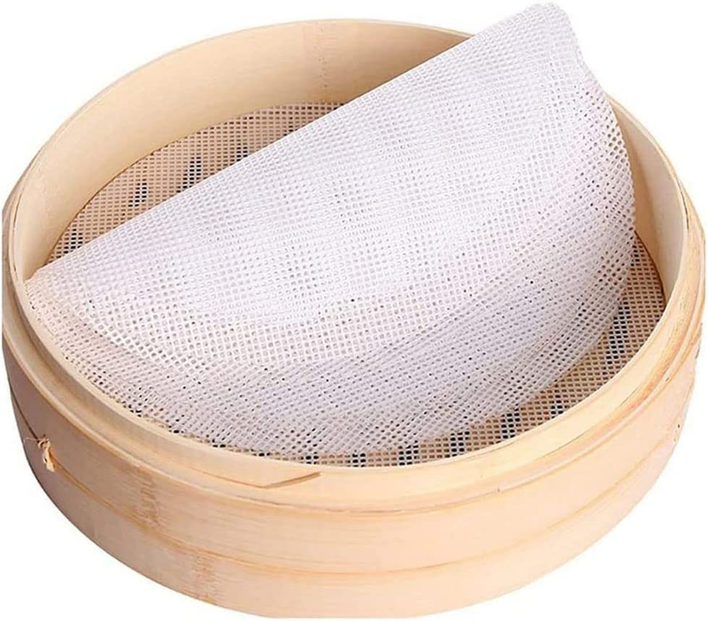 10Pcs Kitchen Silicone Steamer Mesh 7.87In/20Cm Reusable Non-Stick Pad round Sha