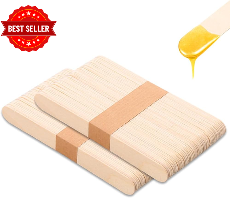 100 Professional Large Wax Applicators, Scrapers, Body Hair Removal Sticks