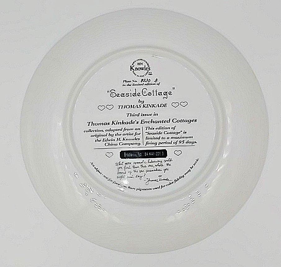 Thomas Kinkade Collector Plate Seaside Cottage enchanted cottages Knowels  P203