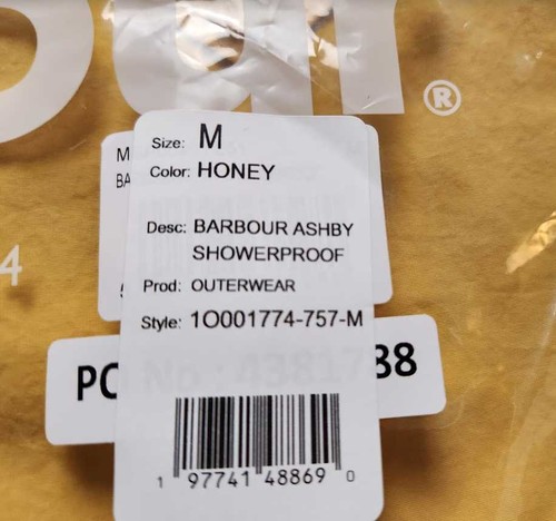 Pre-owned Barbour Men's M  X Vineyard Vines Ashby Showerproof Jacket In Color Honey In Gold