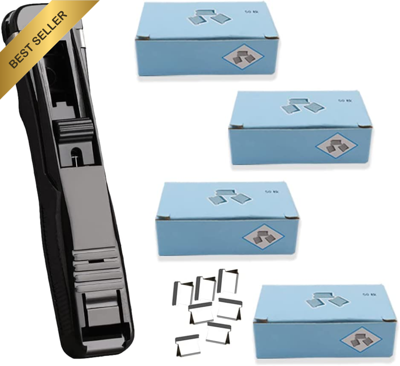 Clam Clip Dispenser with 208 Reusable Refill Clips, Will Not Damage Your Papers,