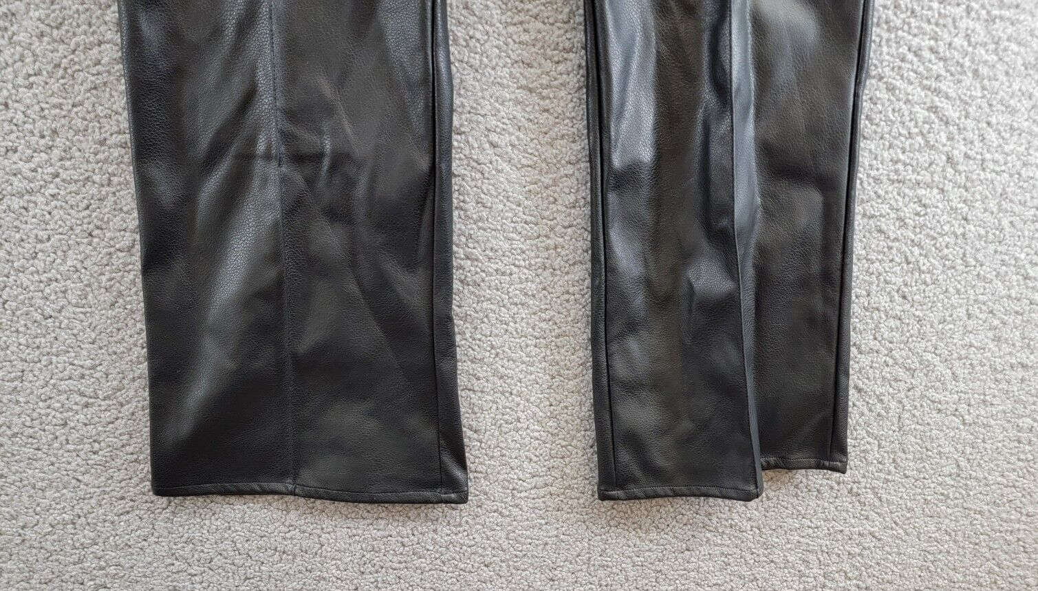 French Connection Claudia Faux-Leather Kick-Flare Pants Womens 10 Black Back Zip - Picture 4 of 17