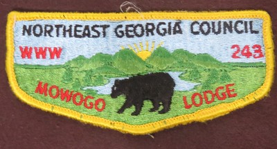 Boy Scouts America WWW OA Pocket Patch Lodge 243 Mowogo NE Georgia Council BSA